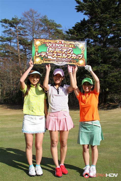 female japanese golfers flash their tits before lifting up skirts on a course pornpics