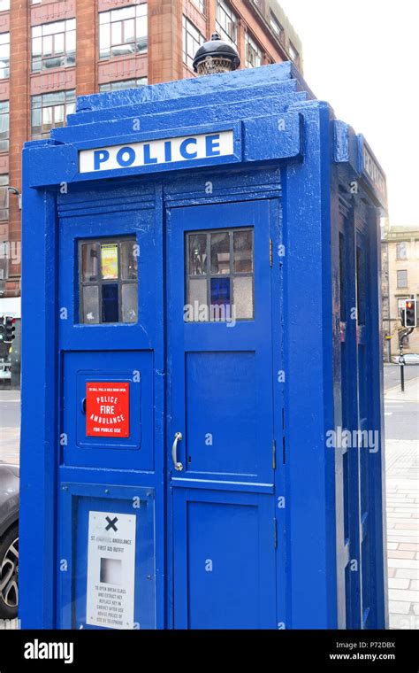 Blue Police Box Dr Who Tardis Merchant City Glasgow City Centre