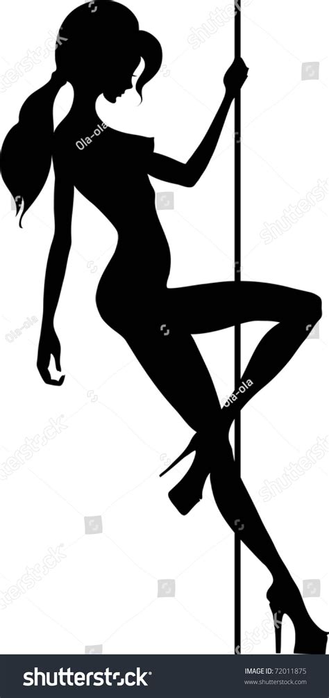 Silhouette Young Beautiful Women Dancing Striptease Stock Vector Royalty Free 72011875