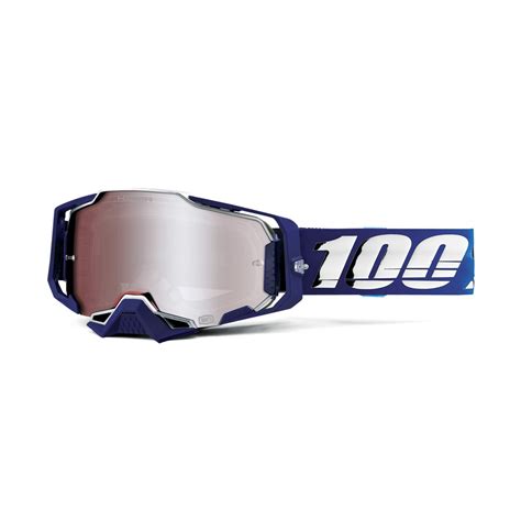 100 Armega Moto Goggle Novel Hiper Mirror Silver Flash Lens