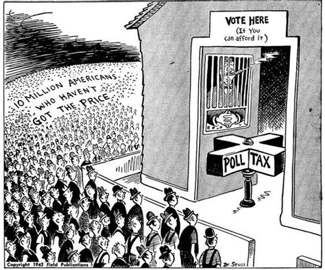 The Twenty Fourth Amendment Poll Tax Historical Cartoons Political