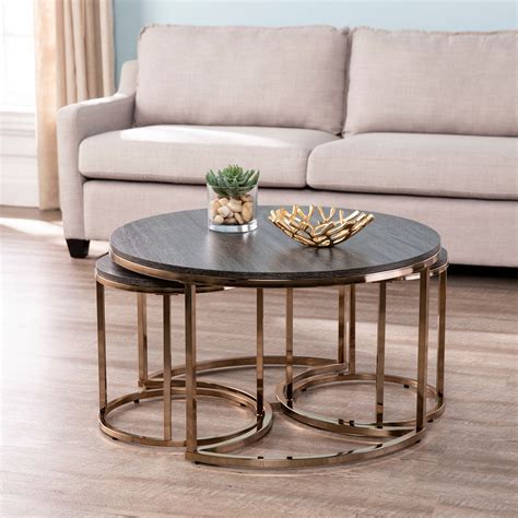 Ember Interiors Lokyle Metal And Wood Round Nesting Coffee Table 3