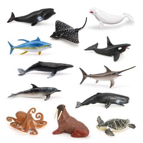Buy Volnau Mini Sea Creature Toys 12pcs Ocean Miniature Animal