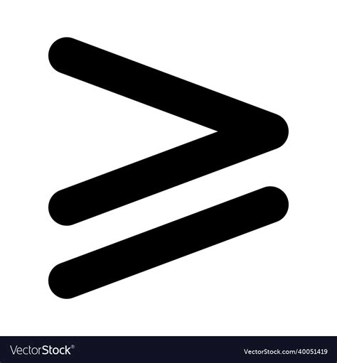 Greater Than Or Equal To Mathematics Symbol Vector Image