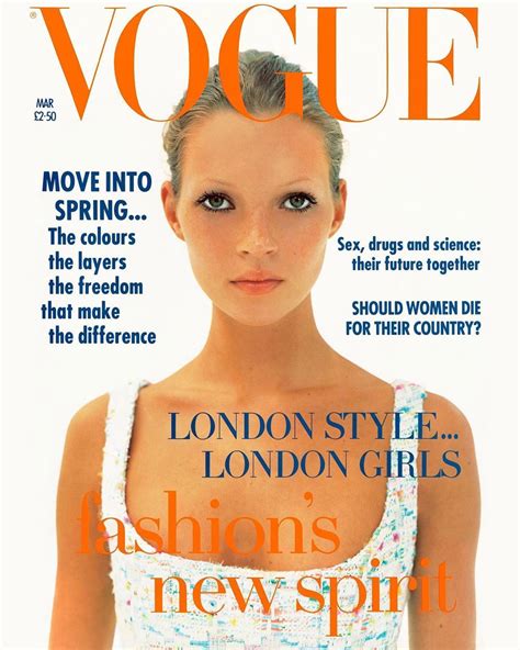 British Vogue On Instagram “from The Archive At 19 Years Old A Bare Faced Kate Moss Appeared