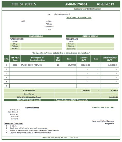 Goods are taxable unless specifically listed as being exempt from sales tax. Formats of Tax Invoice and Bill of Supply as per GST Act