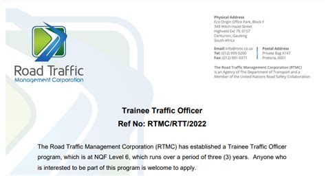 Trainee Traffic Officer Program Form Rtmcrtt2023