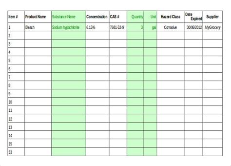 Sample Product Inventory Spreadsheet ~ Excel Templates