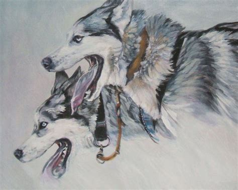 Siberian Husky Art Print Canvas Print Of La Shepard Dog Painting 8x10