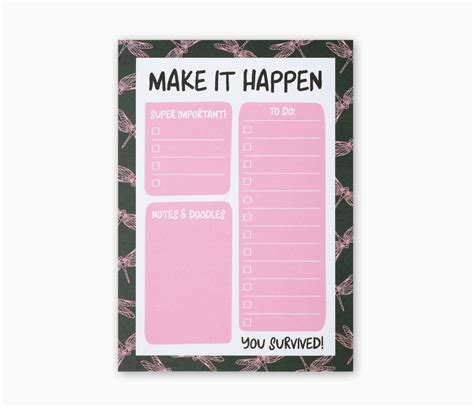 To Do List Notepad A5 Notepad Daily Planner Paper Goods Etsy