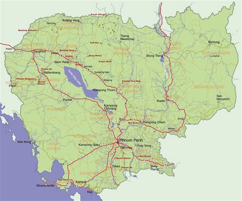 Cambodia Large Map • Mapsof.net