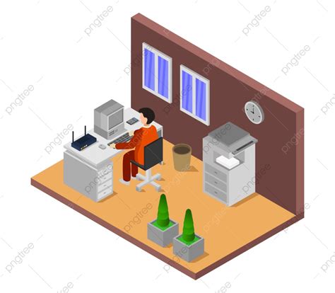 Business Office Isometric Vector Design Images Isometric Office