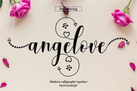 Angelove Font By Greentype · Creative Fabrica Cool Fonts Font