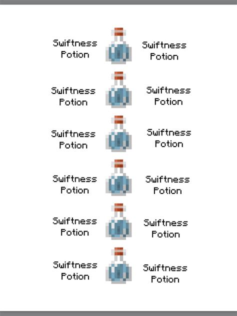 Minecraft Party Free Printable Swiftness Potion I Placed These Around