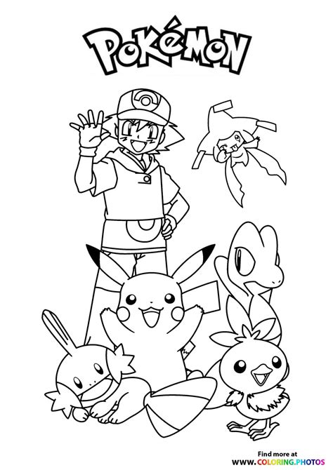 Ash And His Pokemon Pokemon Coloring Pages For Kids