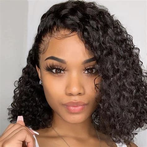Wholesale Curly Bob Wigs For Black Women Pre Plucked Wet And Wavy Human