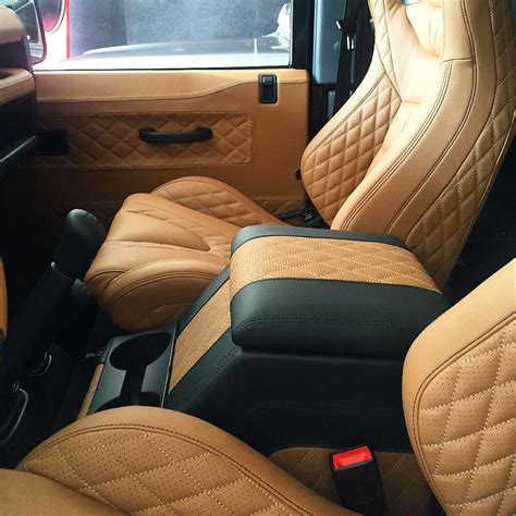 Signature Techniques On Instagram Quilted Leather Interior On The Defender Custom Made In Tan
