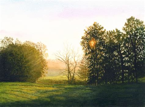 Morning Landscape Watercolor Painting Print By Cathy Hillegas Etsy