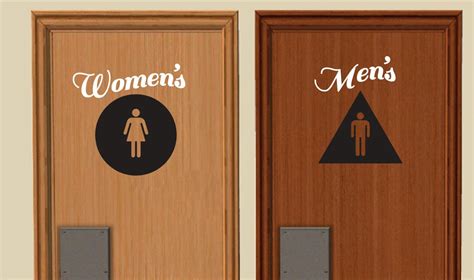 Mens And Womens Fancy Restroom Door Decals Wall