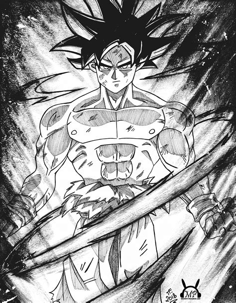 Goku Ultra Instinct Black And White Art By Mighty Pegasus Art On Storenvy