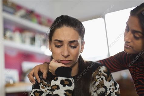 Teenage Girl Comforting Upset Friend Stock Image F0285121