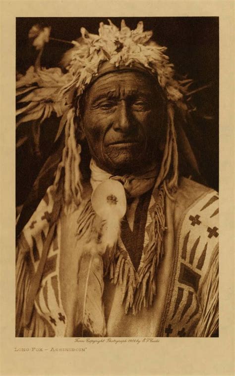 Long Fox Assiniboin 1908 By Edward Curtis American Indian History