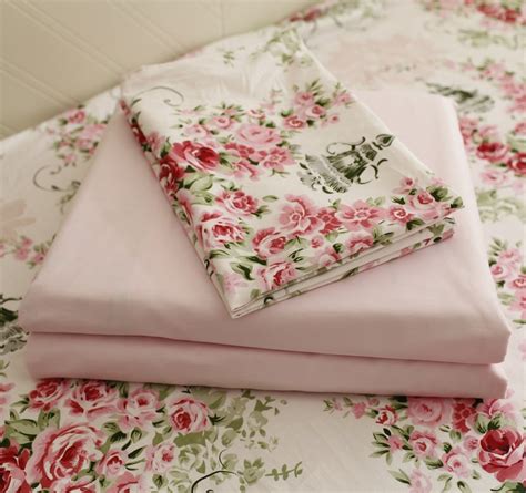 Fadfay Rose Floral 4 Piece Bed Sheet Set 100 Cotton Deep Pocket Twin