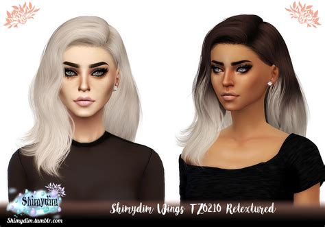 Shimydim Wings Tz0210 Hair Retextured ~ Sims 4 Hairs