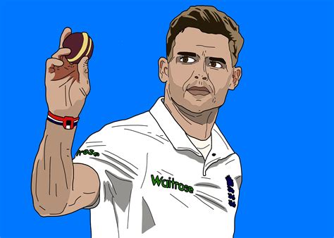 Hand Drawn Illustration Of England Cricket Star Jimmy Anderson Etsy