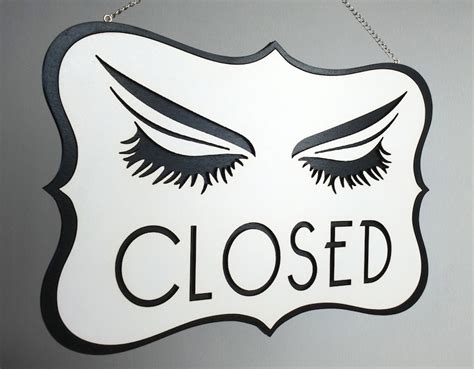 Open Closed Eyes Salon Sign 3d Double Sided Informational Etsy