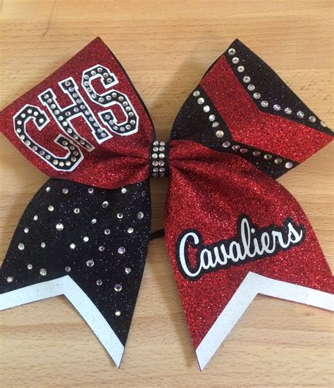 Red And Black Glitter Cheer Bow With Rhinestones Cute Cheer Bows