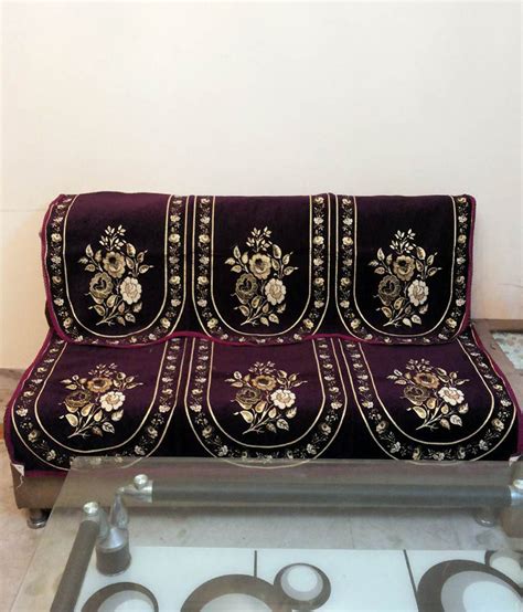 Shc Chahak Purple Sofa Cover Set Buy Shc Chahak Purple Sofa Cover Set Online At Low Price