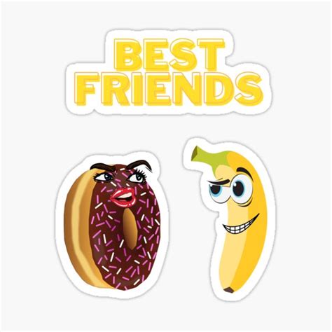 Best Friends Donut And Banana Sticker For Sale By Designedbyseb