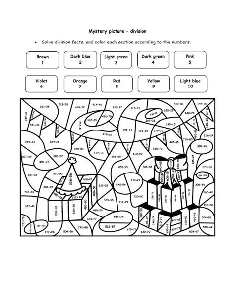 Division Coloring By Numbers Division Worksheets Christmas Math Free
