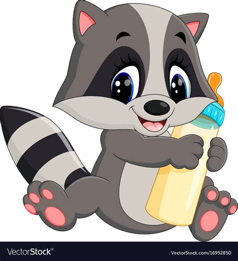 Baby Raccoon Cartoon Royalty Free Vector Image