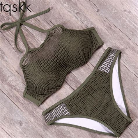 Tqskk 2019 New Arrival Sexy Push Up Solid Bikinis Women Swimwear Low