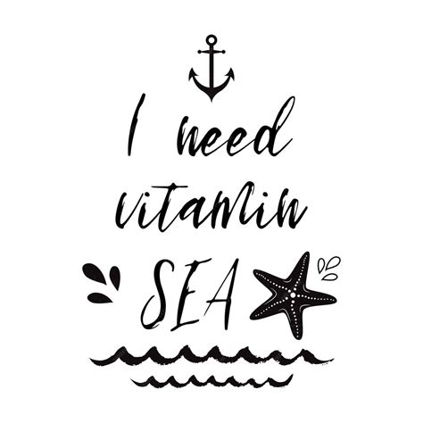 Premium Vector I Need Vitamin Sea Vector Inspirational Vacation And