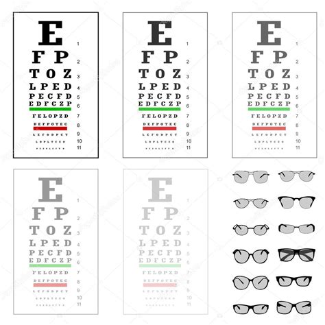 Eye Test Chart With Glasses Vector Stock Vector Image By Ngaga