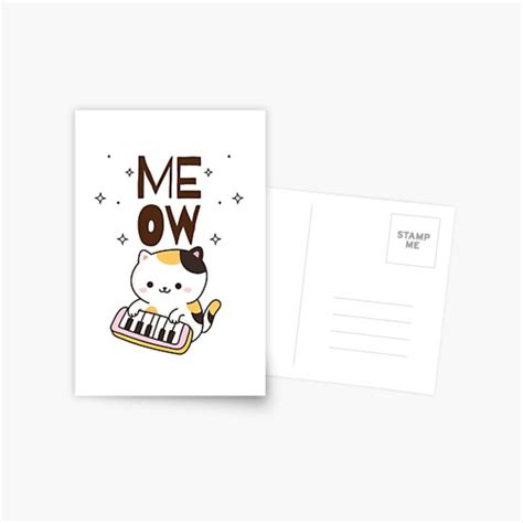 Kawaii Cute Piano Cat Meow T For Kawaii And Cat Lovers Postcard