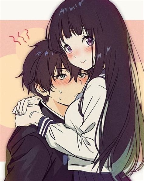 Cute Anime Couple Hugging Anime Love