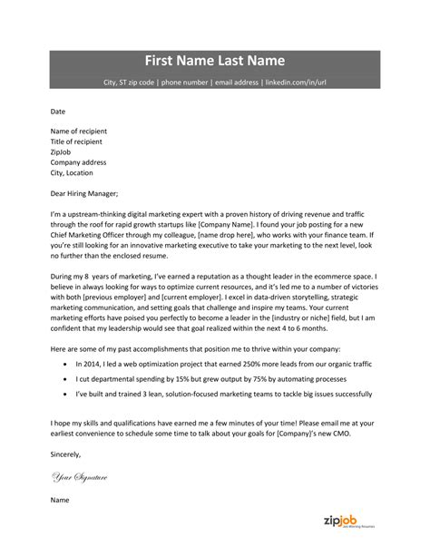 Executive Cover Letter Examples And Tips For 2024 Zipjob