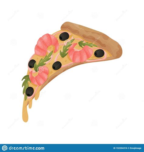 Download and use 5,000+ pizza slice stock photos for free. Slice Of Pizza With Shrimp. Vector Illustration On White ...