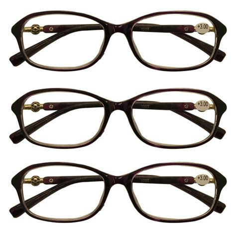 3 Packs Womens Oval Frame Reading Glasses Lightweight Classic Style