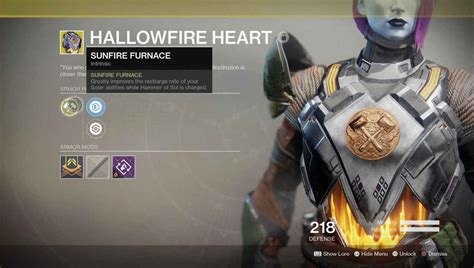 Destiny 2 Exotic Gear Hallowfire Heart Titan Chest Armor