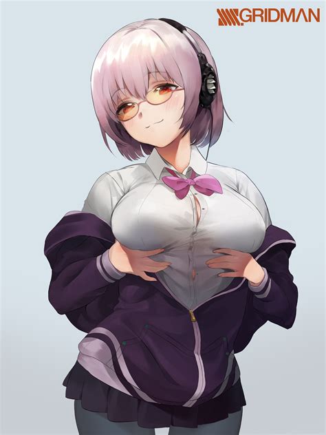 Wallpaper Shinjou Akane Ssss Gridman Pink Hair Red