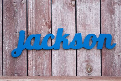 Jackson Wooden Name Sign Nursery Decor Wooden Baby Name Sign Etsy