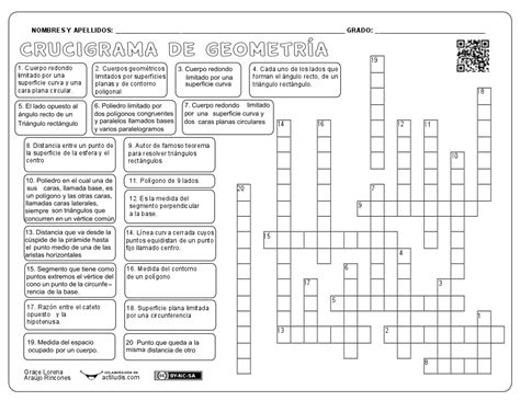 Crucigrama De Geometría Actiludis Crucigramas Actividades De