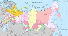 Russland Karte mit Regionen & Landkarten mit Provinzen