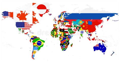 World Flag Map White Stock Vector Illustration Of Global 10006157