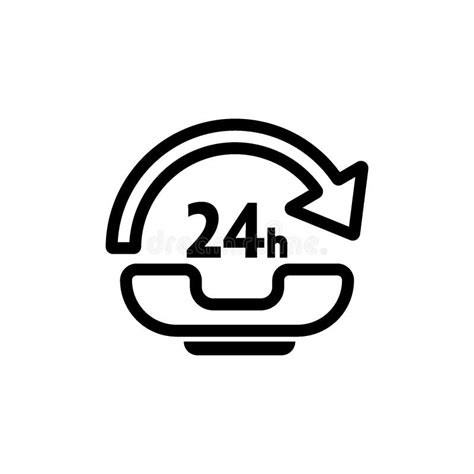 24 Hours Customer Service Icon Vector Illustration Decorative Design